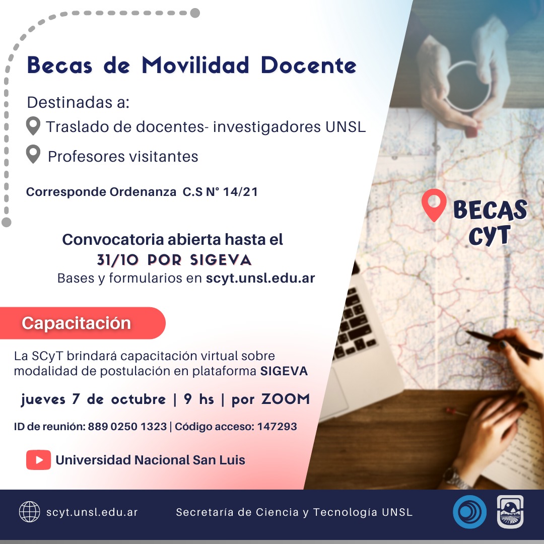 2° Convocatoria de Becas para Movilidad de Docentes investigadores