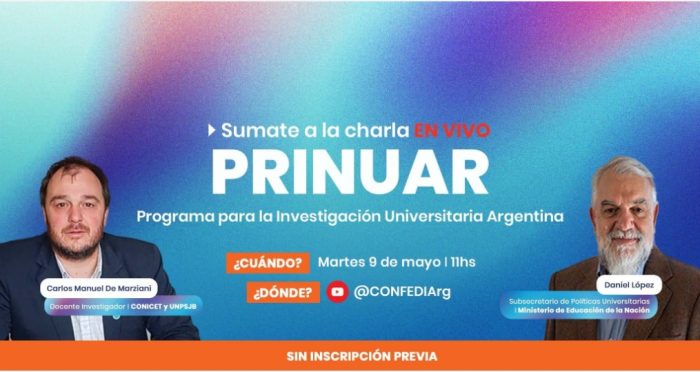 Charlas PRINUAR: Programa para la Investigación Universitaria Argentina – CONFEDI