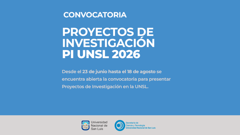 PI UNSL 2026 – CONVOCATORIA A PROYECTOS DE INVESTIGACIÓN