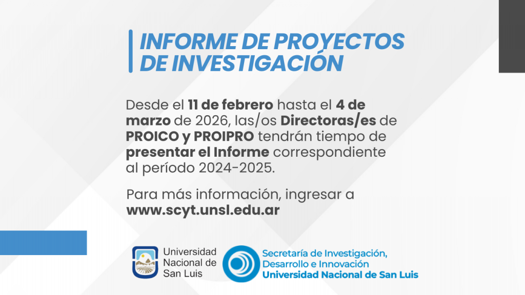 Presentación de Informes 2024-2025 de Proyectos de Investigación
